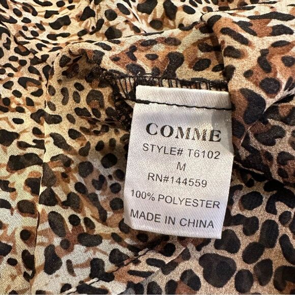 Comme leopard animal print tank top w/full fringe layer & adjustable straps - Picture 15 of 15